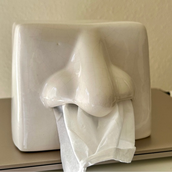 Vintage Funny Ceramic Nose Tissue Holder Box - Picture 2 of 4